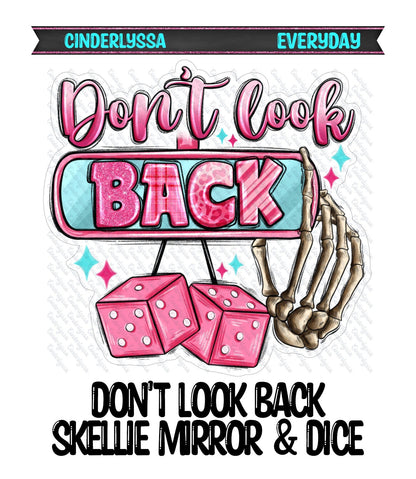 Don't Look Back Skellie Mirror & Dice Hanging Silicone Mold, Aroma Bead Molds, Car Freshener Mold, Premium Cardstock Images