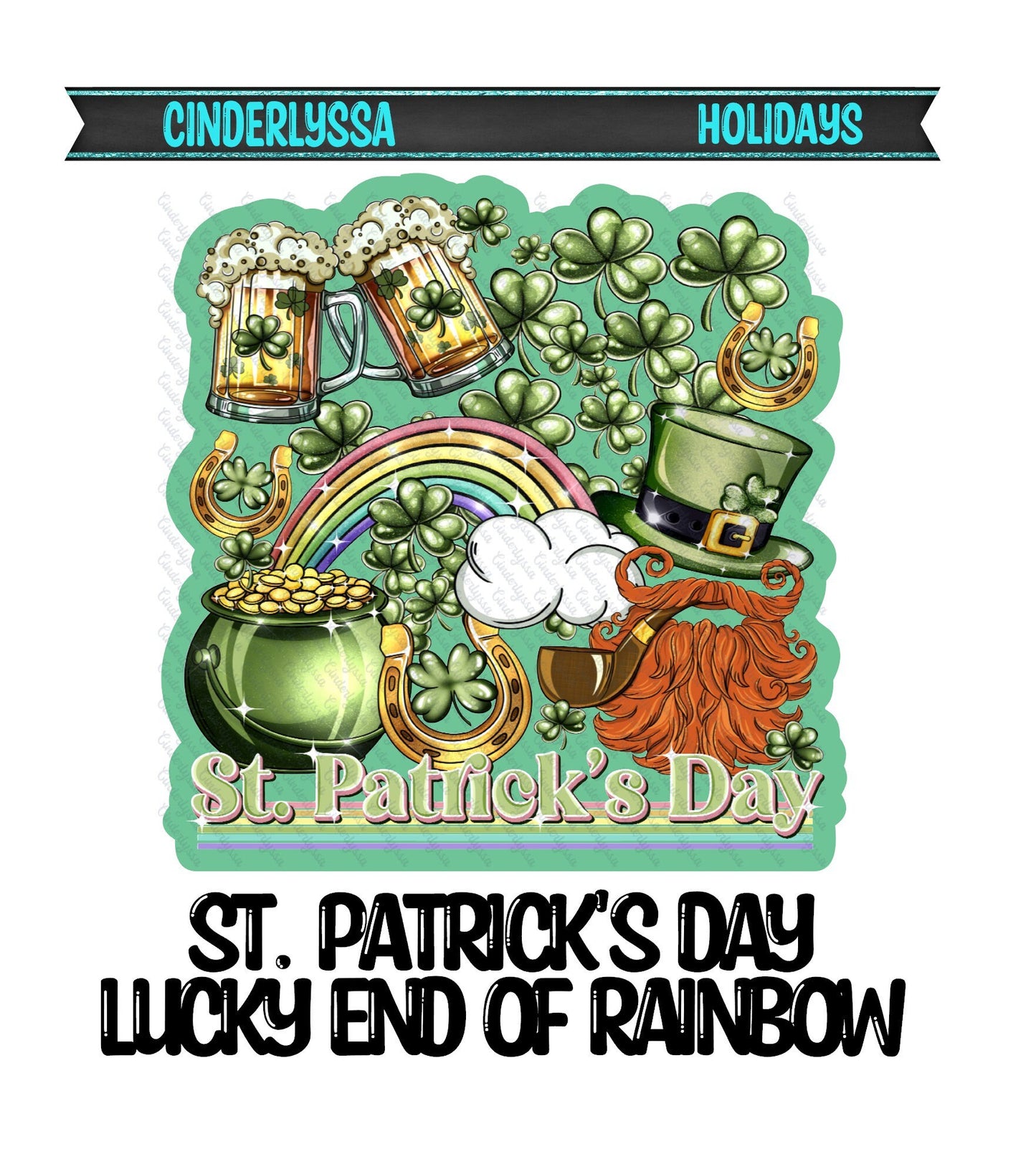 St. Patrick's Day Lucky End of Rainbow Silicone Mold, for Aroma Bead Molds, Car Freshener Mold, Premium Cardstock Images
