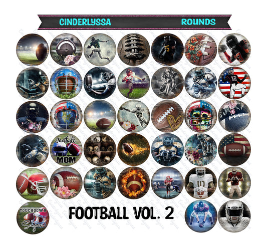 3 inch Round Football Vol. 2 Cardstock Only for freshies: Silicone Mold, for Aroma Bead Molds, Car Freshener, Premium Cardstock Images