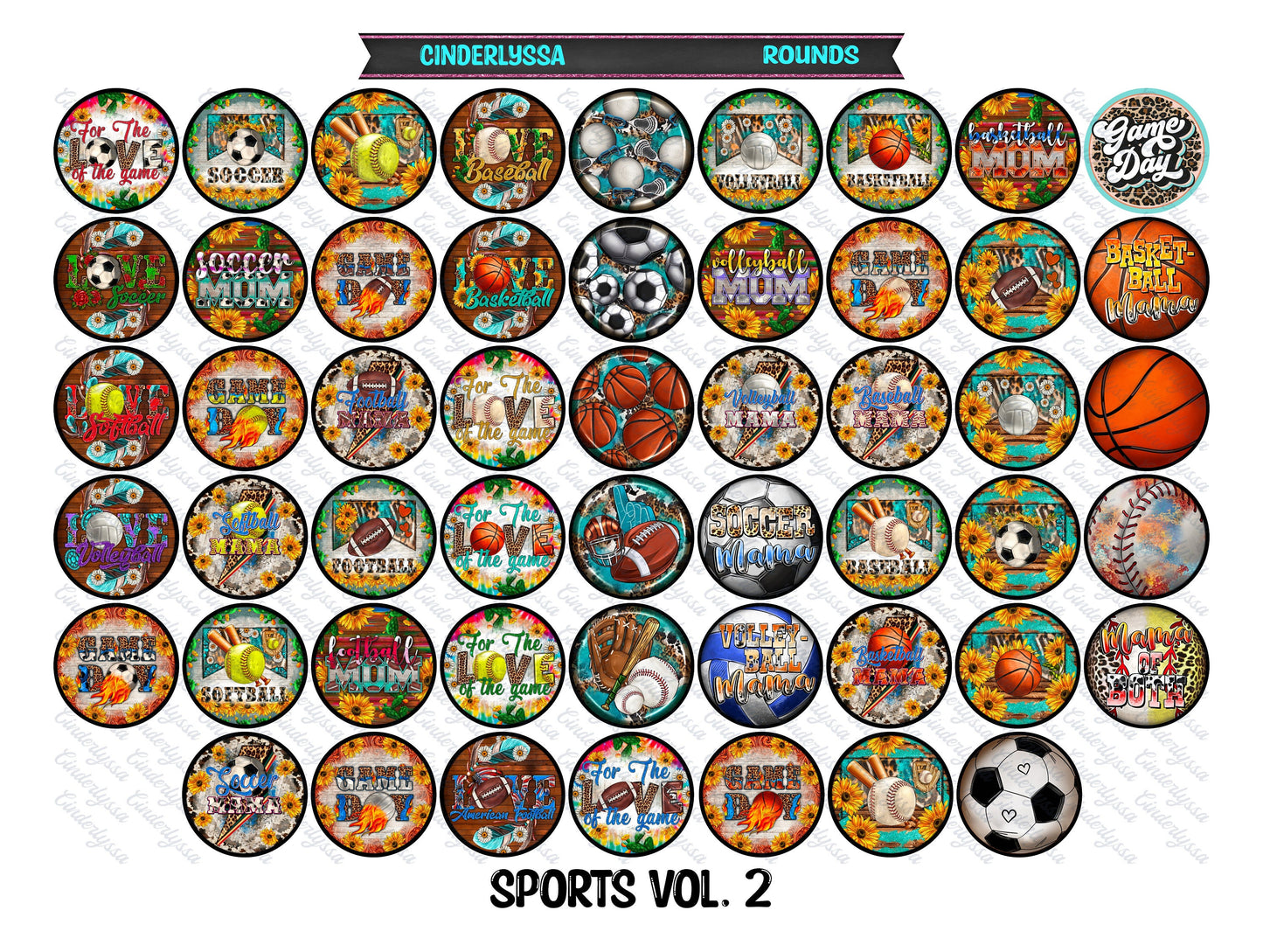3 inch Round Sports Vol. 2 Cardstock Only for freshies: Silicone Mold, for Aroma Bead Molds, Car Freshener, Premium Cardstock Images