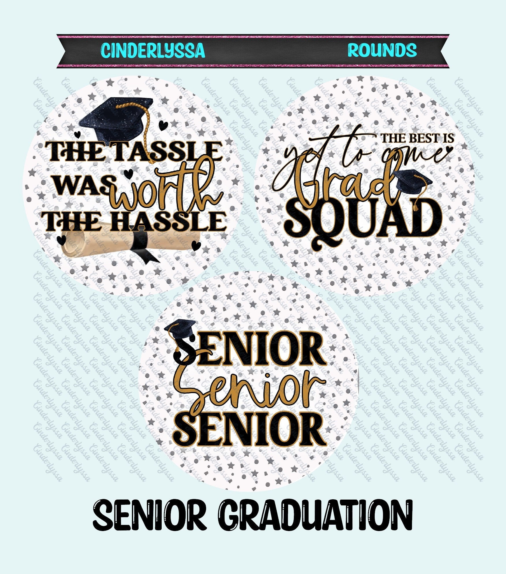 2.5 inch Round Senior Graduation Cardstock Only for freshies: for Aroma Bead Molds, Car Freshener, Premium Cardstock Images-NO MOLD