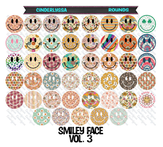 2.5 inch Round Smiley Face Vol. 3 Cardstock Only for freshies: Silicone Mold, Car Freshener, Premium Cardstock Images-NO MOLD