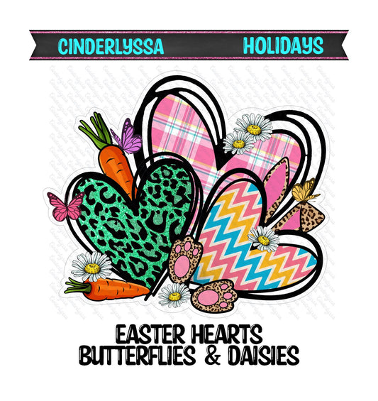 Easter Hearts Butterflies & Daisies with Bunny Feet/Ears Silicone Mold, Aroma Bead Molds, Car Freshener Mold, Premium Cardstock Images