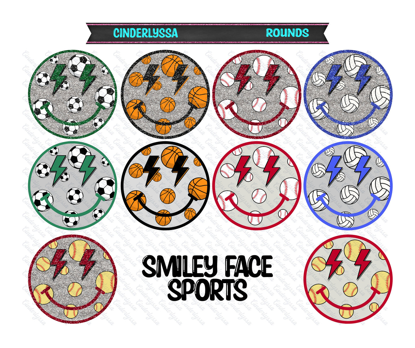 2 inch Round Smiley Face Sports Cardstock Only for freshies: Silicone Mold, Car Freshener, Premium Cardstock Images-NO MOLD