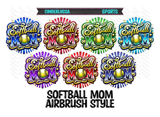 Softball Mom Airbrush Style Silicone Mold, Aroma Bead Molds, Car Freshener Mold, Premium Cardstock Images