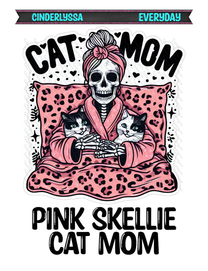 Pink Skellie Cat Mom Silicone Mold, Aroma Bead Molds, Car Freshener Mold, Premium Cardstock Images