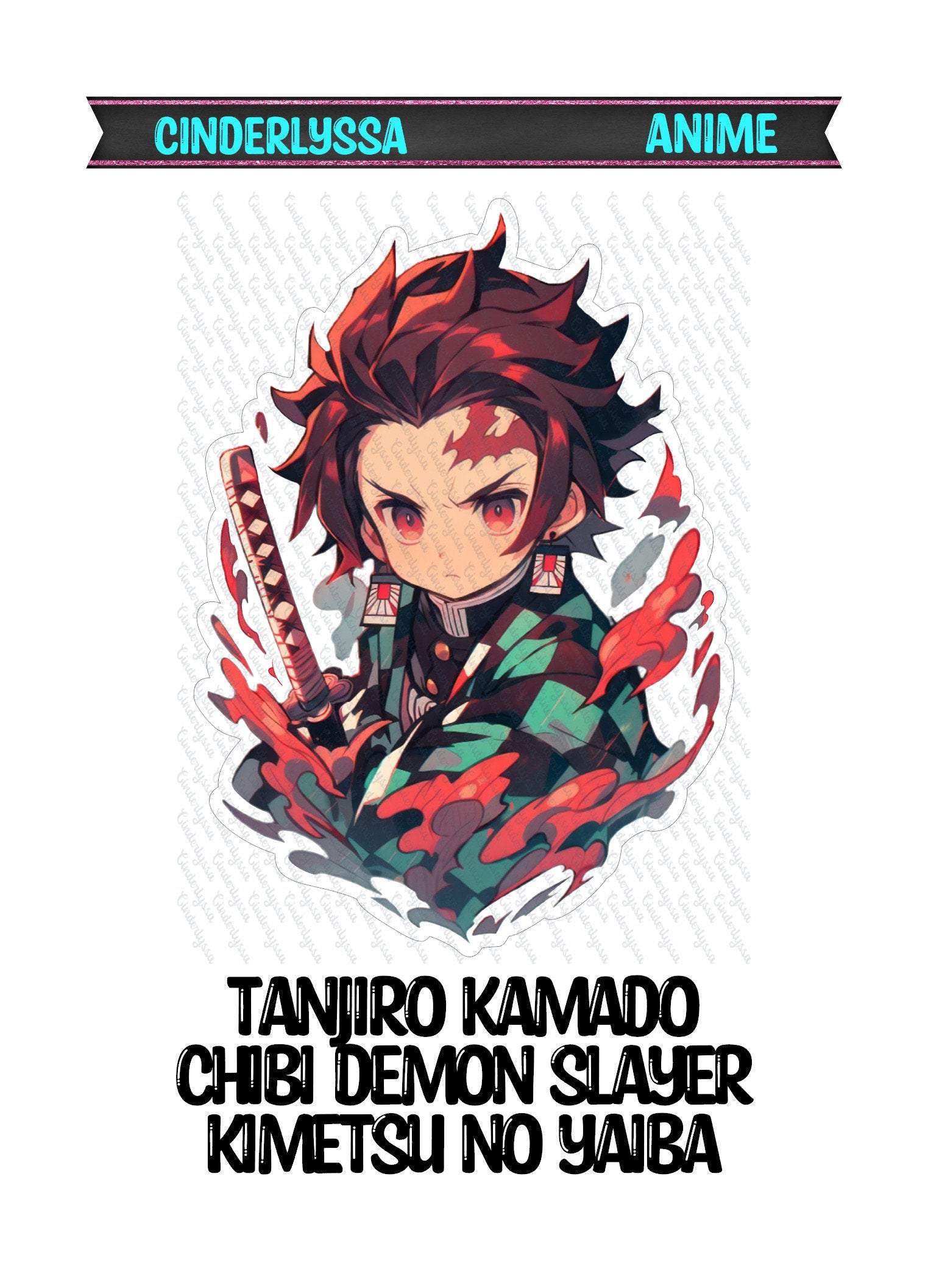 Tanjiro Kamado Chibi Demon Slayer Kimetsu No Yaiba Silicone Mold, Aroma Bead Molds, Car Freshener Mold, Premium Cardstock Images