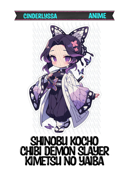 Shinobu Kamado Chibi Demon Slayer Kimetsu No Yaiba Silicone Mold, Aroma Bead Molds, Car Freshener Mold, Premium Cardstock Images