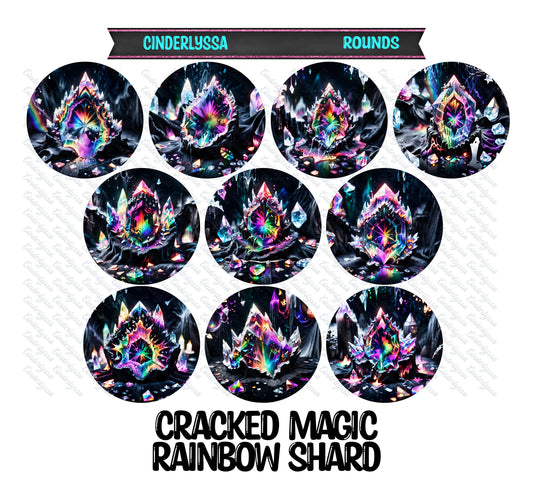 3.75 inch Round: Cracked Magic Rainbow Shard for Silicone Mold, for Aroma Bead Molds, Car Freshener, Premium Cardstock Images