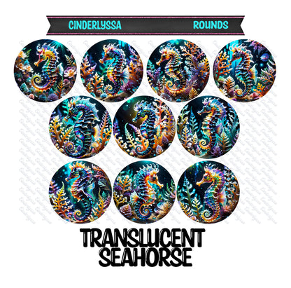 3.75 inch Round: Translucent Seahorse for Silicone Mold, for Aroma Bead Molds, Car Freshener, Premium Cardstock Images