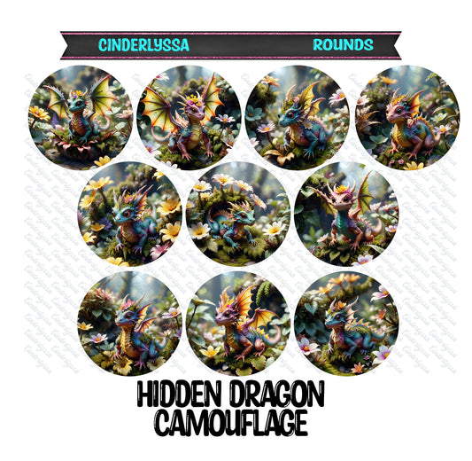 2.5 inch Round Hidden Dragon Camouflage Cardstock Only for freshies: Aroma Bead Molds,Car Freshener,Premium Cardstock Images-NO MOLD