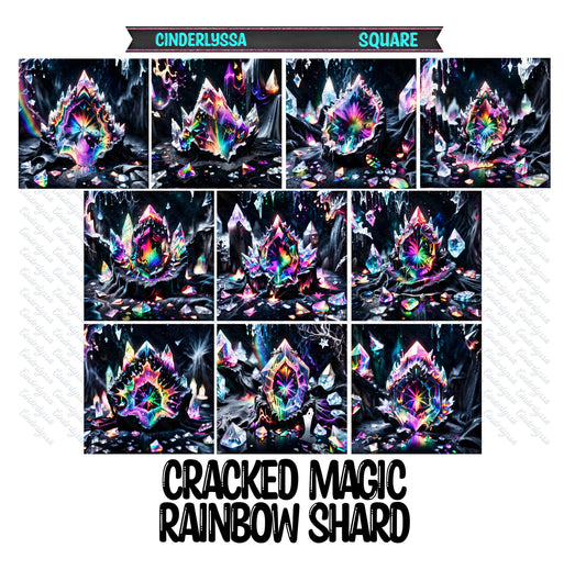 2.5 inch Square Cracked Magic Rainbow Shard Cardstock Only for freshies -NO MOLD: Aroma Bead Freshies, Car Freshener,Premium Cardstock Image