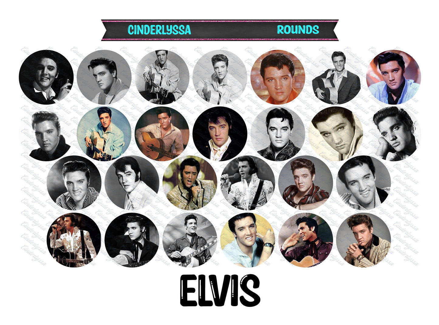 3 inch Round Elvis Cardstock Only for freshies -NO MOLD: Aroma Bead Molds, Premium Cardstock Image