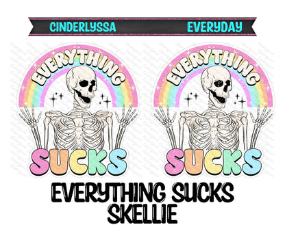 Everything Sucks Skellie Silicone Mold, Aroma Bead Molds, Car Freshener Mold, Premium Cardstock Images