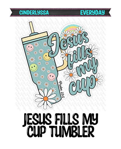 Jesus Fills my Cup Tumbler Silicone Mold, Aroma Bead Molds,Car Freshener Mold, Premium Cardstock Images