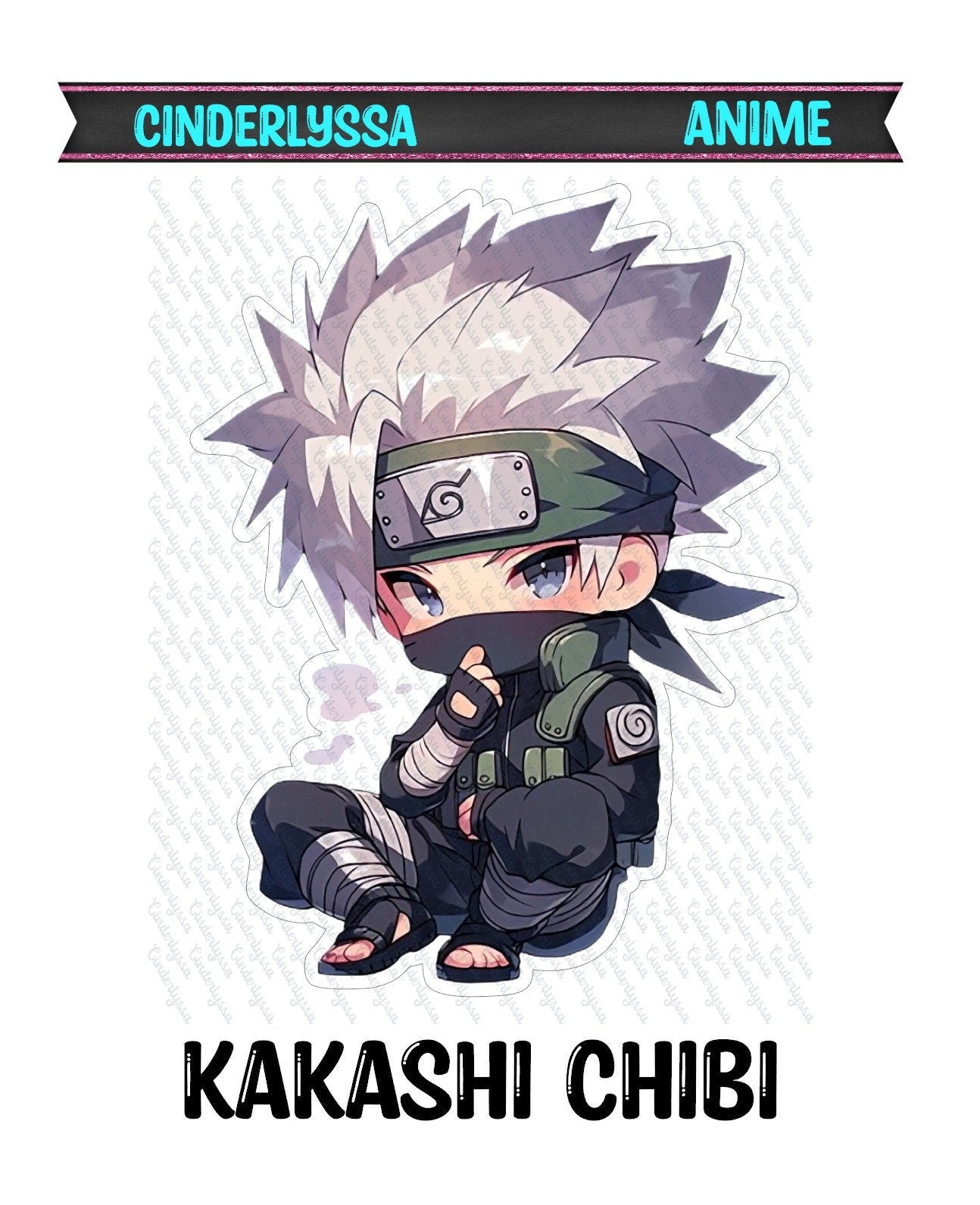 Kakashi: Naruto Chibi Character Silicone Mold, Aroma Bead Molds, Car Freshener Mold, Premium Cardstock Images