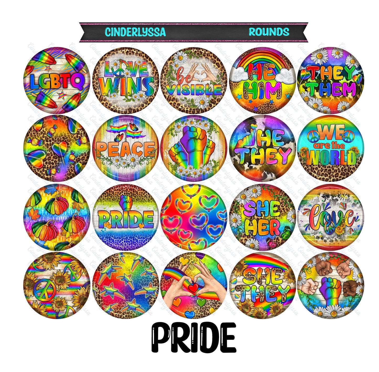 2.5 inch Round Pride Cardstock Only for freshies:Aroma Bead Molds,Freshener,Premium Cardstock Images-NO MOLD