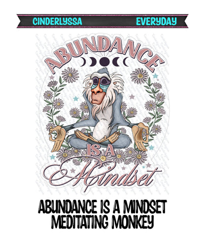 Abundance Is a Mindset Meditating Monkey Silicone Mold, Aroma Bead Molds,Car Freshener Mold, Premium Cardstock Images