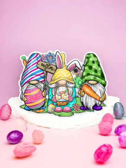 Easter Gnomes with Egg, Basket, Carrot & Flowers Silicone Mold, Aroma Bead Molds, Car Freshener Mold, Premium Cardstock Images