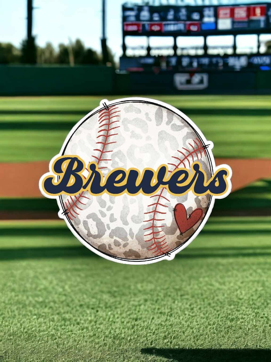 Brewers Baseball with Heart Silicone Mold, Aroma Bead Molds, Car Freshie Mold, Premium Cardstock Images