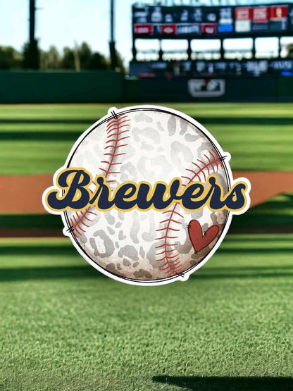 Brewers Baseball with Heart Silicone Mold, Aroma Bead Molds, Car Freshie Mold, Premium Cardstock Images