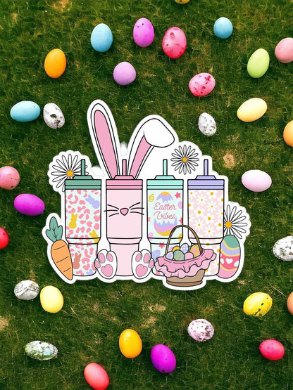 Easter Tumblers with Bunny Ears, Basket, Flowers & Carrot Silicone Mold, Aroma Bead Molds, Car Freshener Mold, Premium Cardstock Images