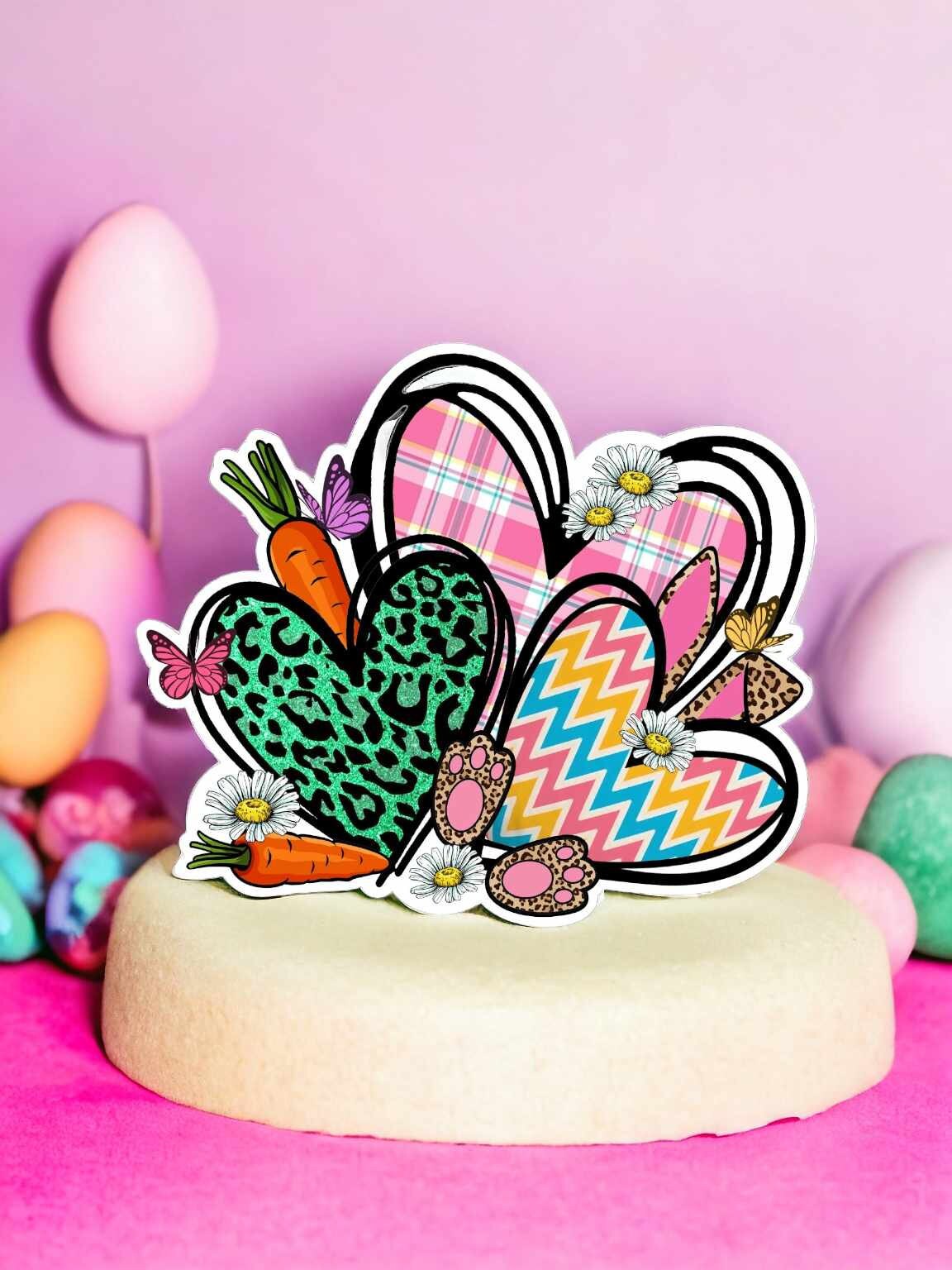 Easter Hearts Butterflies & Daisies with Bunny Feet/Ears Silicone Mold, Aroma Bead Molds, Car Freshener Mold, Premium Cardstock Images