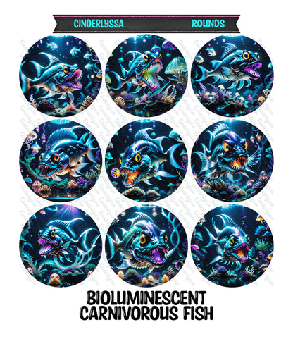 3.75 inch Round: Bioluminescent Carnivorous Fish for Silicone Mold, for Aroma Bead Molds, Car Freshener, Premium Cardstock Images