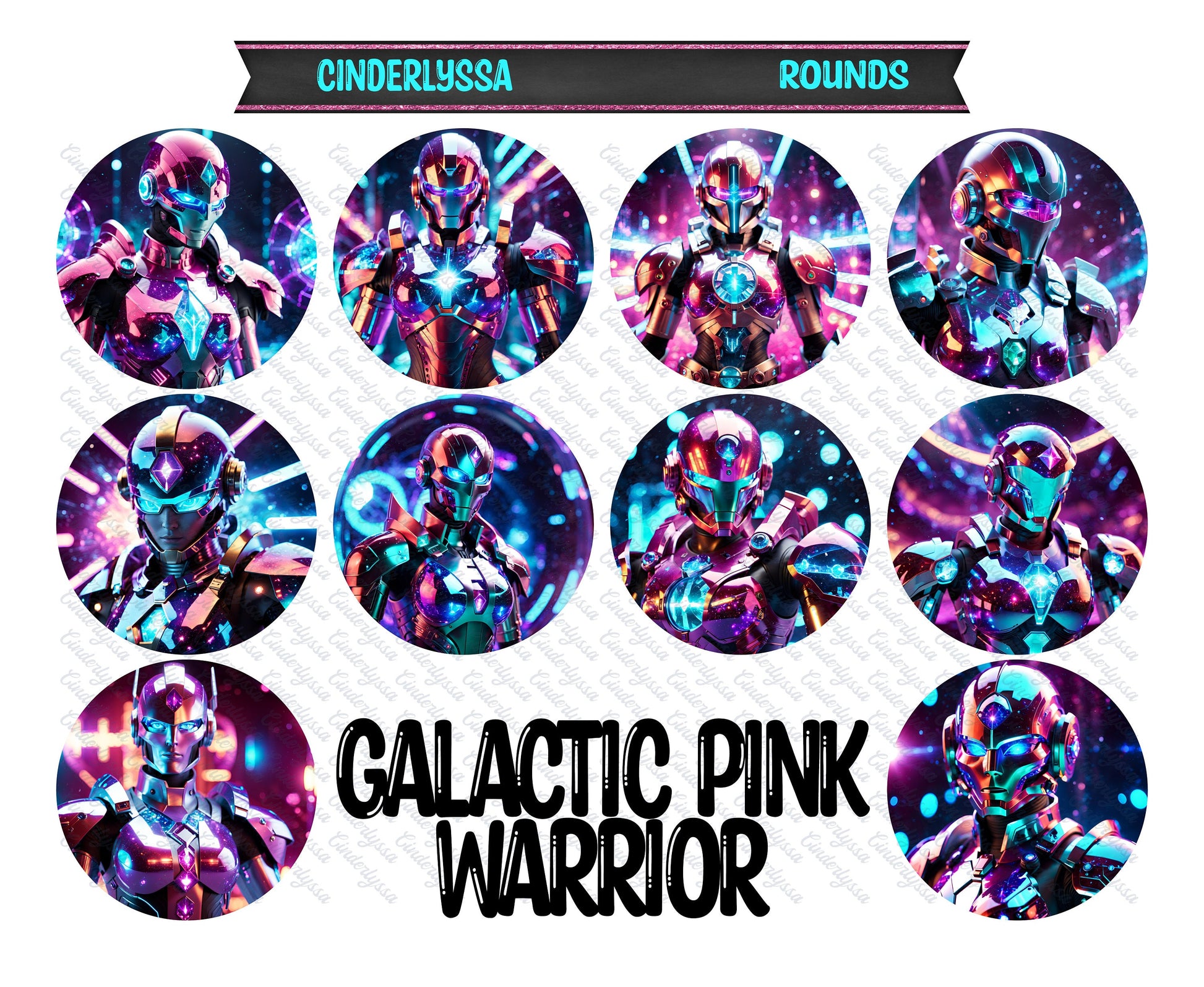 2.5 inch Round Galactic Pink Warrior Cardstock Only for freshies: Aroma Bead Molds, Premium Cardstock Images-NO MOLD