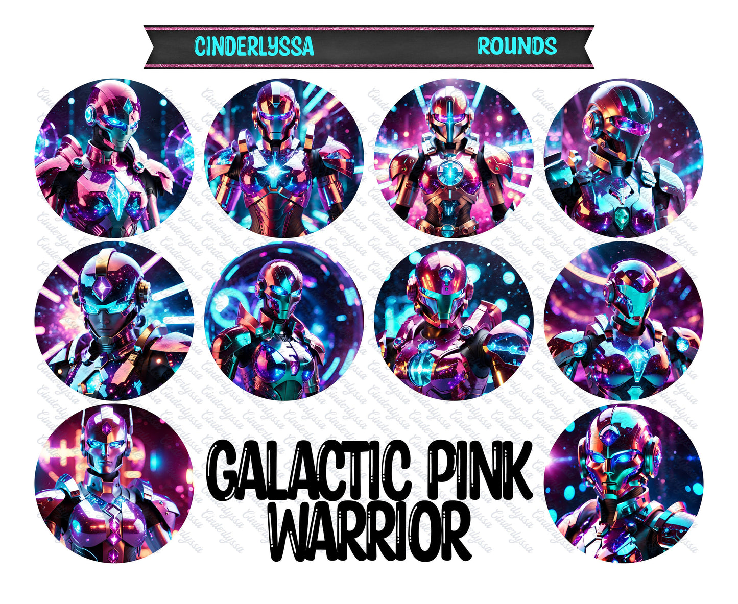 3 inch Round Galactic Pink Warrior Cardstock Only for freshies -NO MOLD: Aroma Bead Molds, Premium Cardstock Image