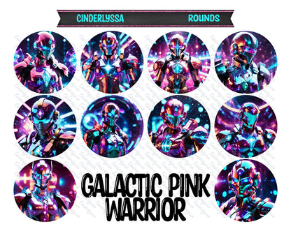 3.75 inch Round: Galactic Pink Warrior for Silicone Mold, for Aroma Bead Molds, Car Freshener, Premium Cardstock Images
