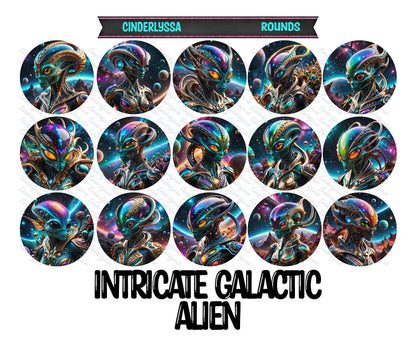 3.75 inch Round: Intricate Galactic Alien for Silicone Mold, for Aroma Bead Molds, Car Freshener, Premium Cardstock Images