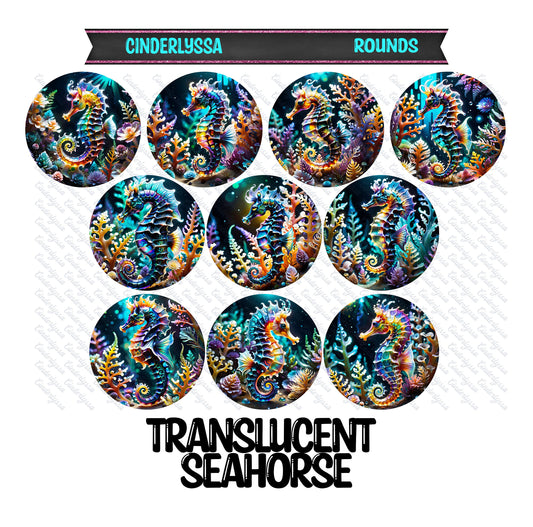 2.5 inch Round Translucent Seahorse Cardstock Only for freshies: Aroma Bead Molds,Car Freshener,Premium Cardstock Images-NO MOLD