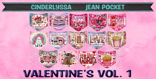 Jean Pocket: Valentines Day Vol. 1 Cardstock Image Inserts for Cardstock Silicone Mold, Aroma Bead Molds